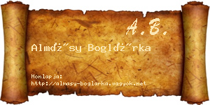 Almásy Boglárka névjegykártya