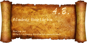 Almásy Boglárka névjegykártya
