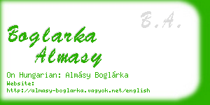 boglarka almasy business card
