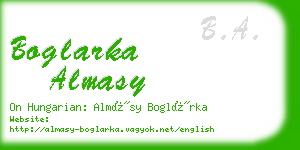 boglarka almasy business card